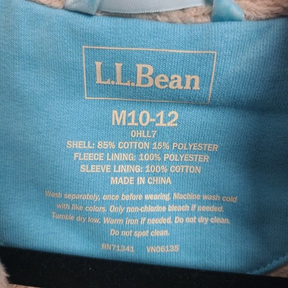 L.L. Bean Boys Blue Cotton Hoodie Size M 10-12 - Picture 7 of 10